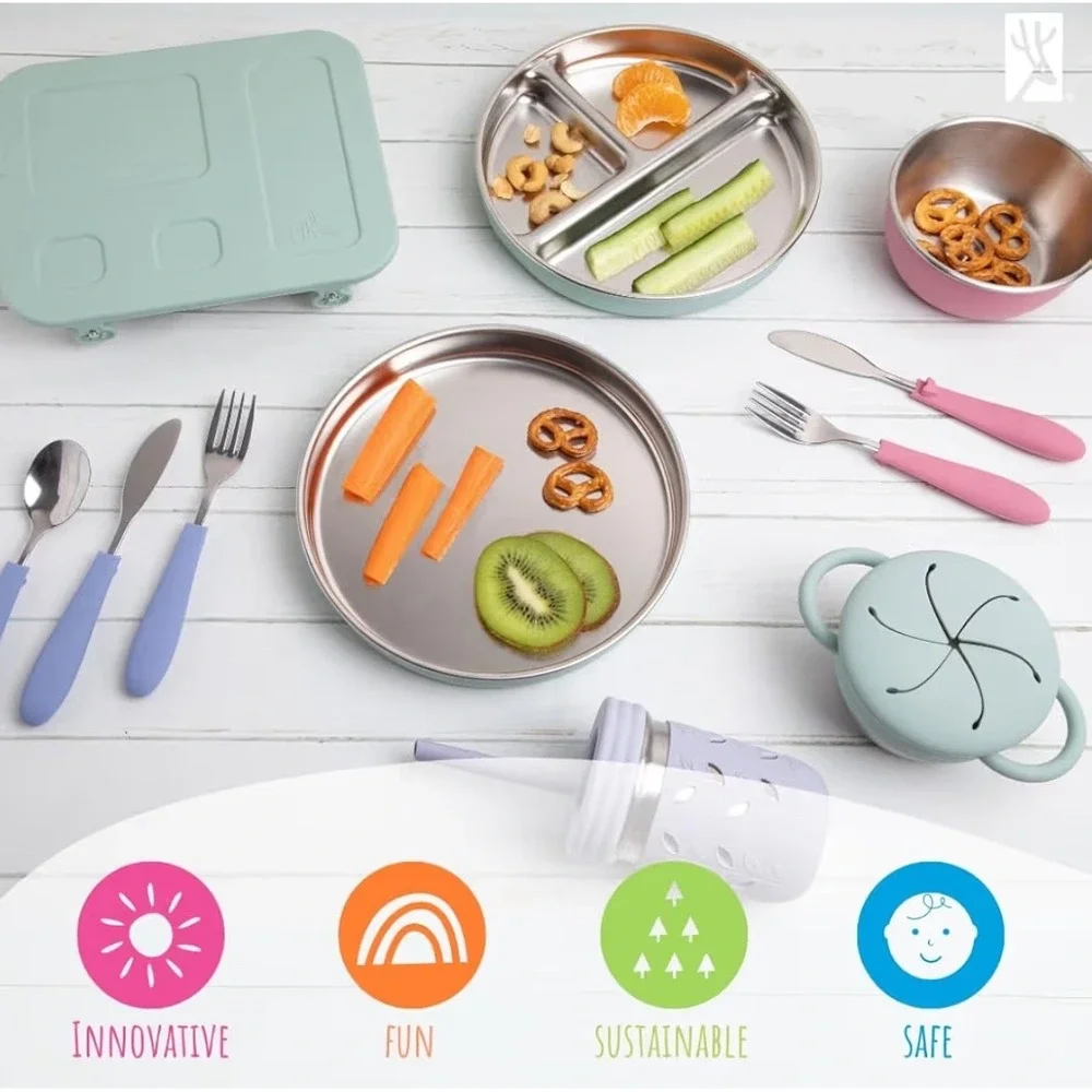 Elk and Friends Stainless Steel Sage Bento Lunchbox Kids Bariatric Eco Friendly